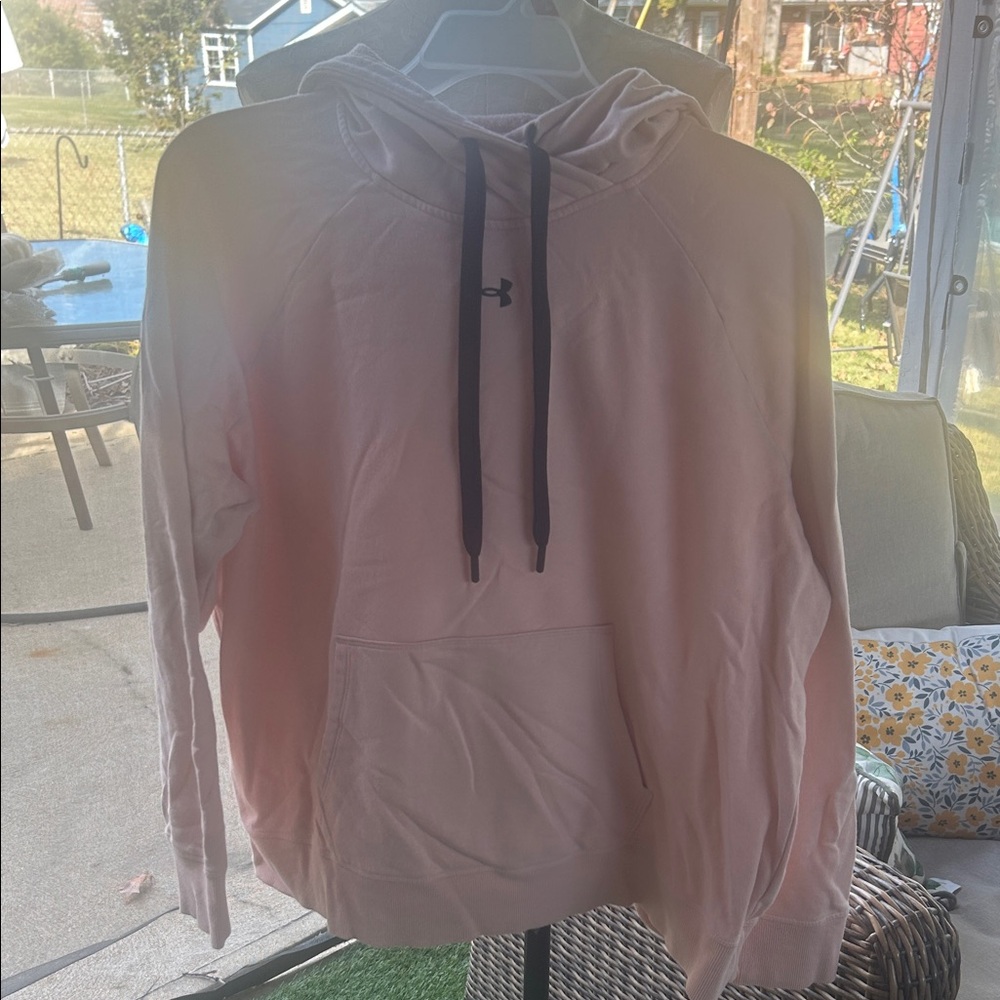 Under Armour Light Pink Hoodie with Black Accents
